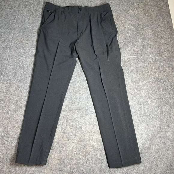 VIRYA Tech Series Pants Mens 38 x 30 Performance Athleisure Gray Tapered Stretch - Picture 1 of 9
